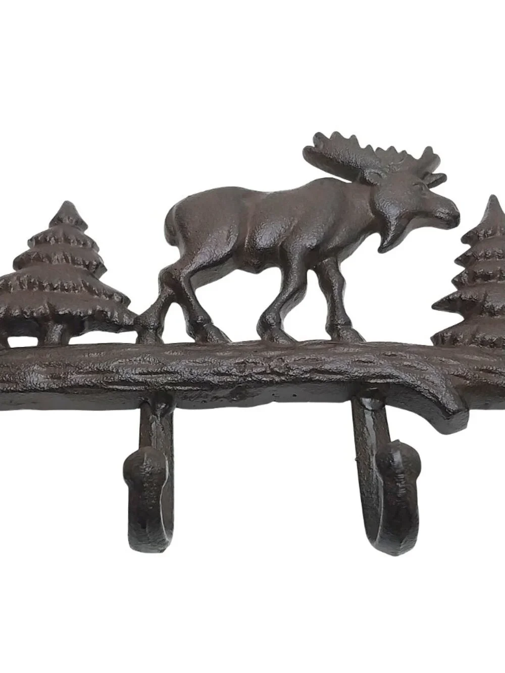 Cast Iron Moose Wall Hook Key Rack Coat Rack Rustic Forest Brown Finish